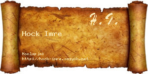 Hock Imre névjegykártya